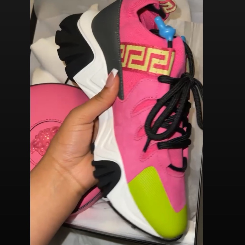 Versace Greek key trainer sneakers